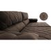 Sofá Retrátil e Reclinável 2,15m Molas Ensacadas Cama inBox Big Home com Bordado 3D Velusoft Café