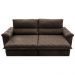 Sofá Retrátil e Reclinável 2,15m Molas Ensacadas Cama inBox Big Home com Bordado 3D Velusoft Café