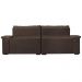 Sofá Retrátil e Reclinável 2,15m Molas Ensacadas Cama inBox Big Home com Bordado 3D Velusoft Café