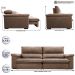 Sofá Retrátil e Reclinável 2,15m Molas Ensacadas Cama inBox Big Home com Bordado 3D Velusoft Castor