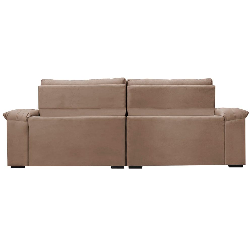 Sofá Retrátil e Reclinável 2,15m Molas Ensacadas Cama inBox Big Home com Bordado 3D Velusoft Castor