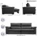 Sofá Retrátil e Reclinável 2,15m Molas Ensacadas Cama inBox Big Home com Bordado 3D Velusoft Cinza