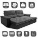 Sofá Retrátil e Reclinável 2,15m Molas Ensacadas Cama inBox Big Home com Bordado 3D Velusoft Cinza