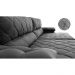 Sofá Retrátil e Reclinável 2,15m Molas Ensacadas Cama inBox Big Home com Bordado 3D Velusoft Cinza