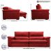 Sofá Retrátil e Reclinável 2,15m Molas Ensacadas Cama inBox Big Home com Bordado Velusoft Vermelho