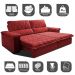 Sofá Retrátil e Reclinável 2,15m Molas Ensacadas Cama inBox Big Home com Bordado Velusoft Vermelho