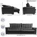 Sofá Retrátil e Reclinável 2,15m Molas Ensacadas Cama inBox Big Space com Bordado 3D Velusoft Cinza