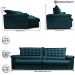 Sofá Retrátil e Reclinável 2,15m Molas Ensacadas Cama inBox Big Space com Bordado 3D Velusoft Petróleo