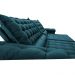 Sofá Retrátil e Reclinável 2,15m Molas Ensacadas Cama inBox Big Space com Bordado 3D Velusoft Petróleo