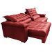 Sofá Retrátil e Reclinável 2,15m Molas Ensacadas Cama inBox Big Space com Bordado Velusoft Vermelho