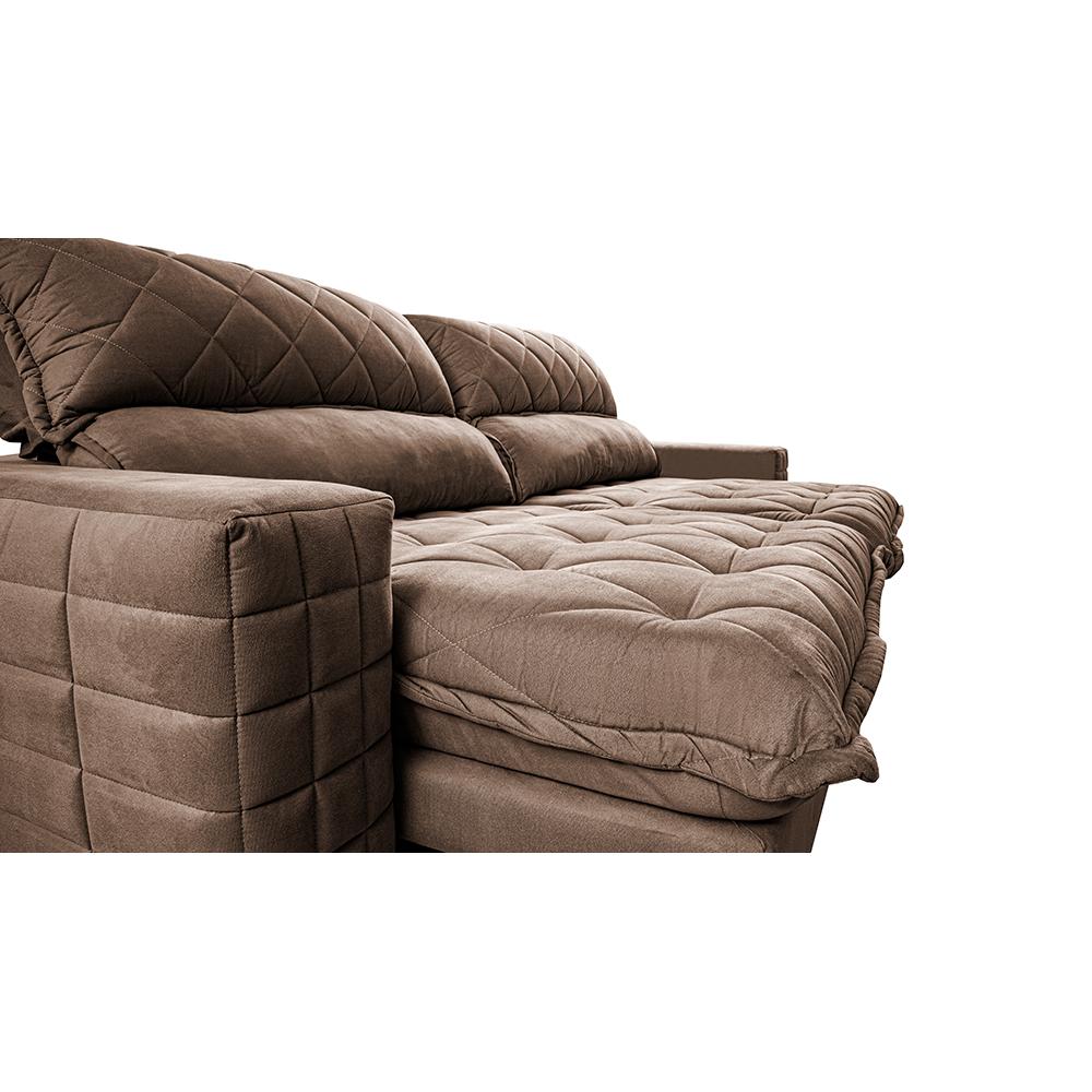 Sofá Retrátil e Reclinável 2,15m Molas Ensacadas Cama inBox Elegance com ThermoGel Velusoft Castor
