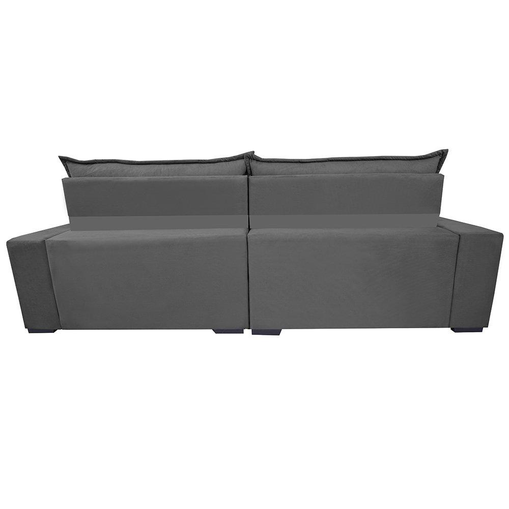 Sofá Retrátil e Reclinável 2,15m Molas Ensacadas Cama inBox Elegance com ThermoGel Velusoft Cinza