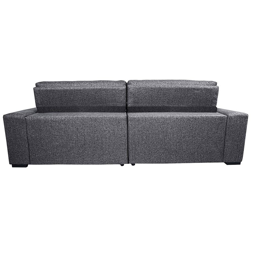 Sofá Retrátil e Reclinável 2,15m Molas Ensacadas Cama inBox Style Thermo Gel Linho Cinza Escuro