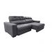 Sofá Retrátil e Reclinável 2,15m Molas Ensacadas Cama inBox Style Thermo Gel Linho Cinza Escuro