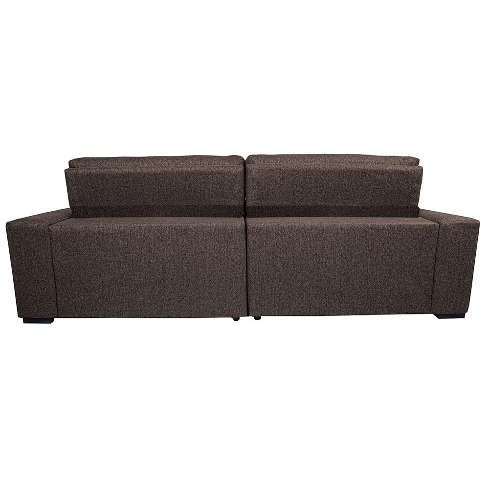 Sofá Retrátil e Reclinável 2,15m Molas Ensacadas Cama inBox Style Thermo Gel Linho Marrom