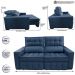 Sofá Retrátil e Reclinável 2,20m Molas Ensacadas e Costura Tripla Cama inBox Nobre Suede Azul