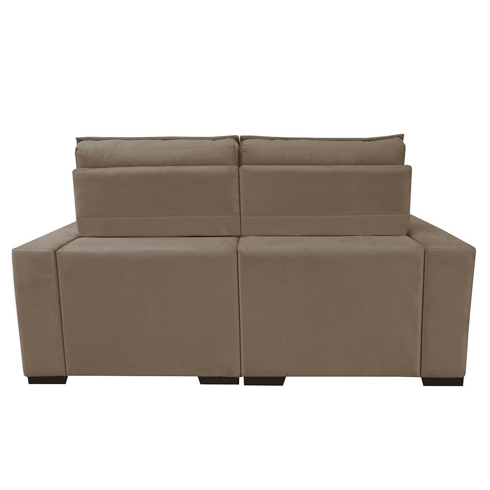Sofá Retrátil e Reclinável 2,20m Molas Ensacadas e Costura Tripla Cama inBox Nobre Suede Bege