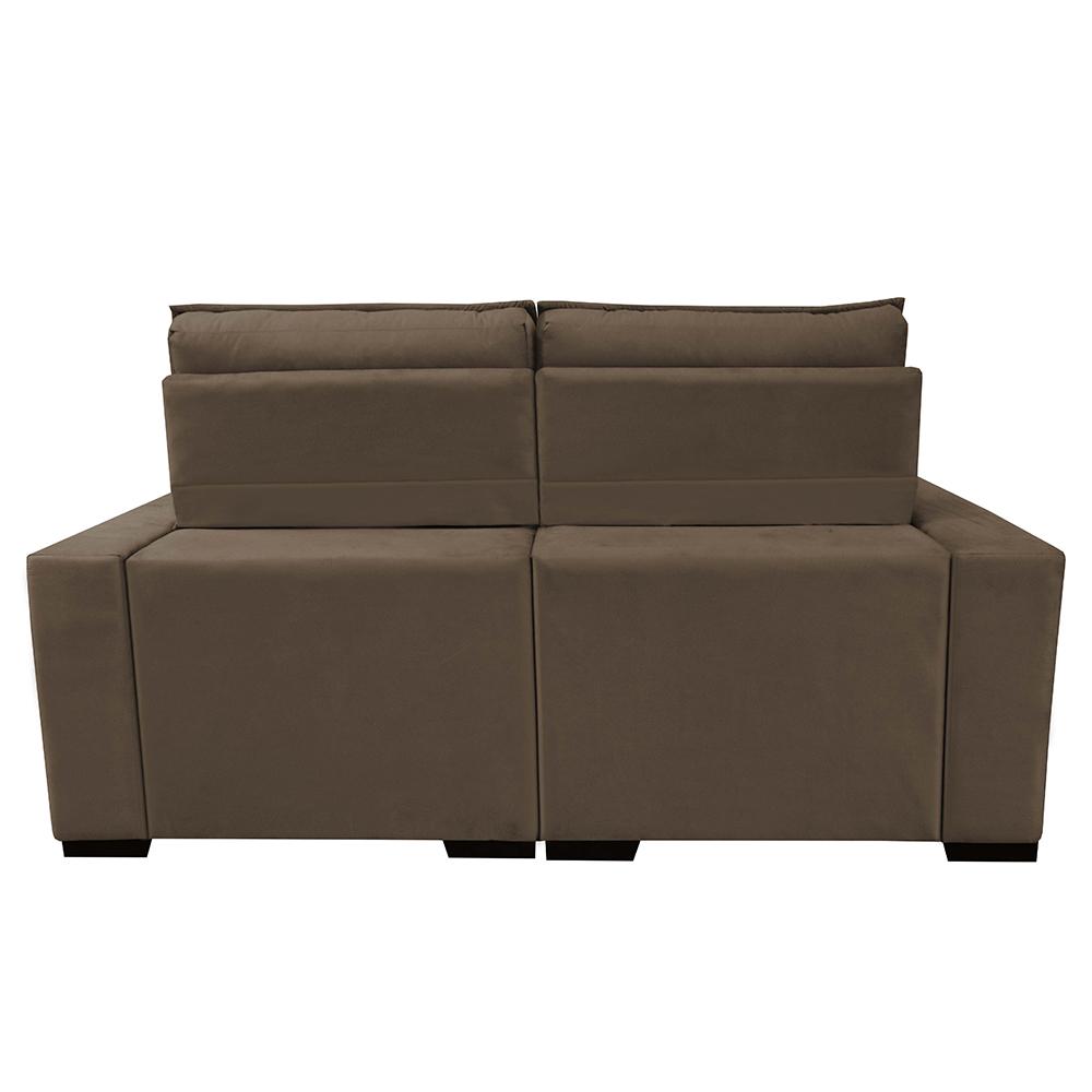 Sofá Retrátil e Reclinável 2,20m Molas Ensacadas e Costura Tripla Cama inBox Nobre Suede Castor