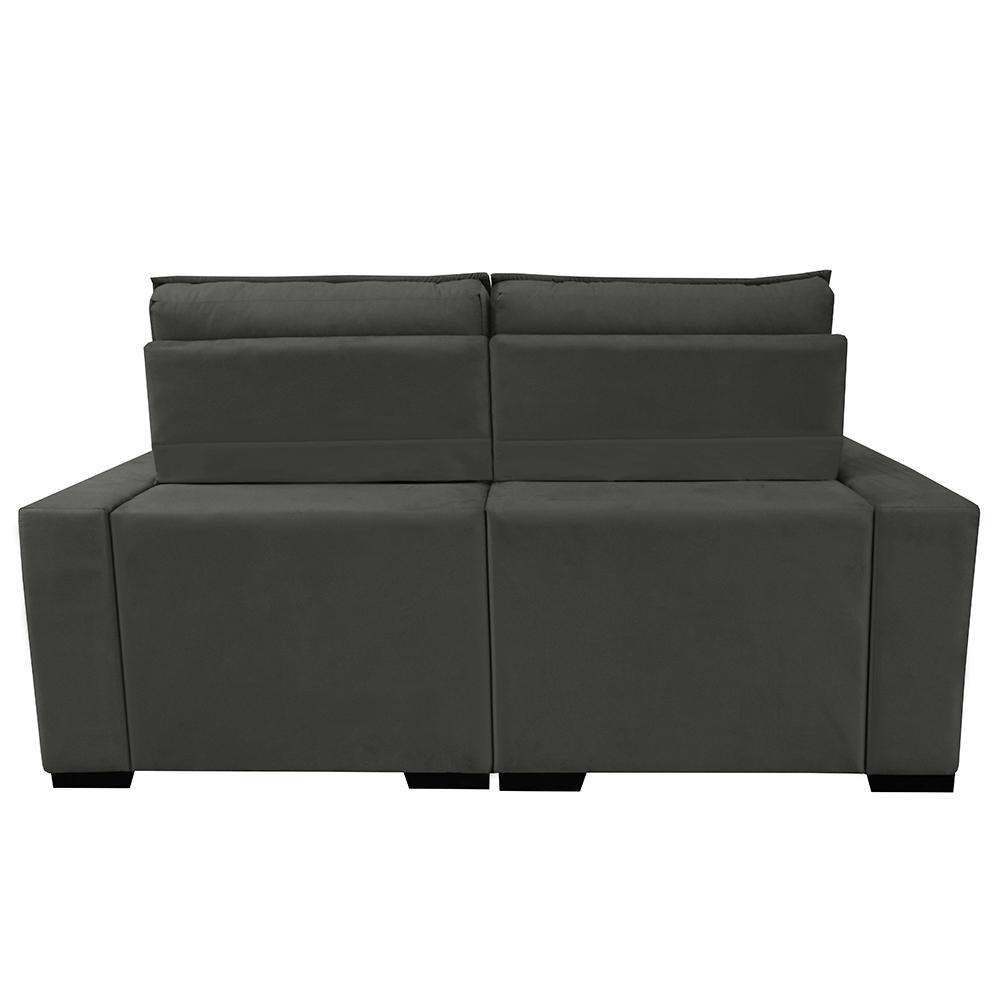 Sofá Retrátil e Reclinável 2,20m Molas Ensacadas e Costura Tripla Cama inBox Nobre Suede Cinza