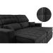 Sofá Retrátil e Reclinável 2,20m Molas Ensacadas e Costura Tripla Cama inBox Nobre Suede Preto