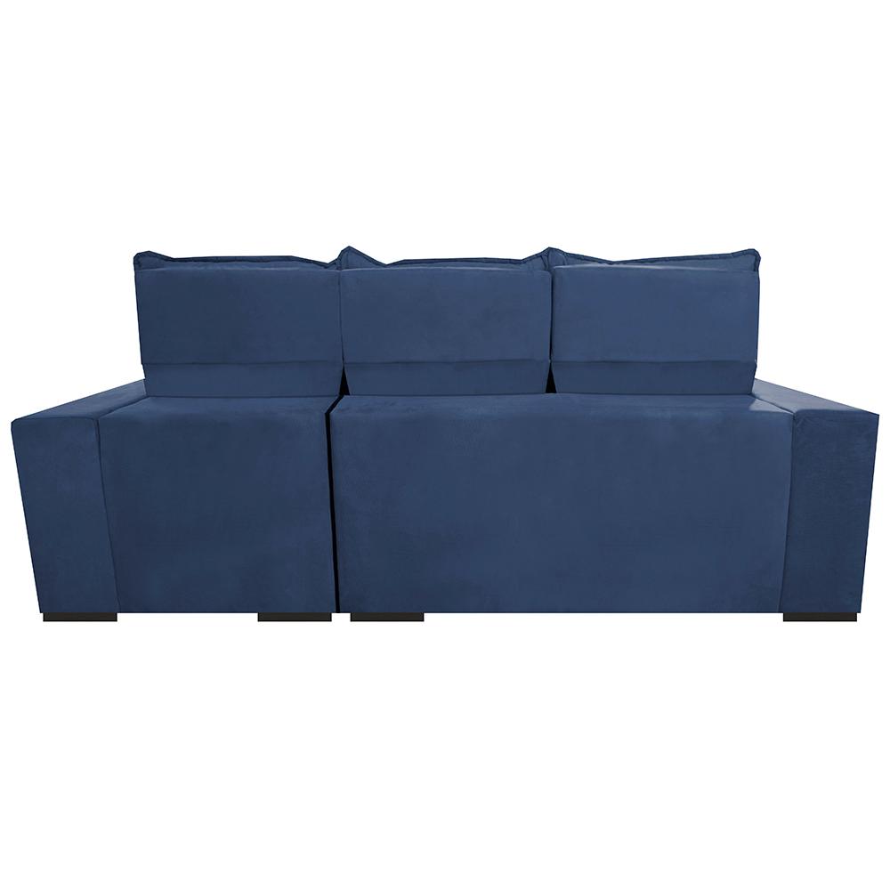 Sofá Retrátil e Reclinável 2,25m Cama inBox Canadá com Molas Velusoft Azul