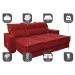 Sofá Retrátil e Reclinável 2,25m Cama inBox Canadá com Molas Velusoft Vermelho