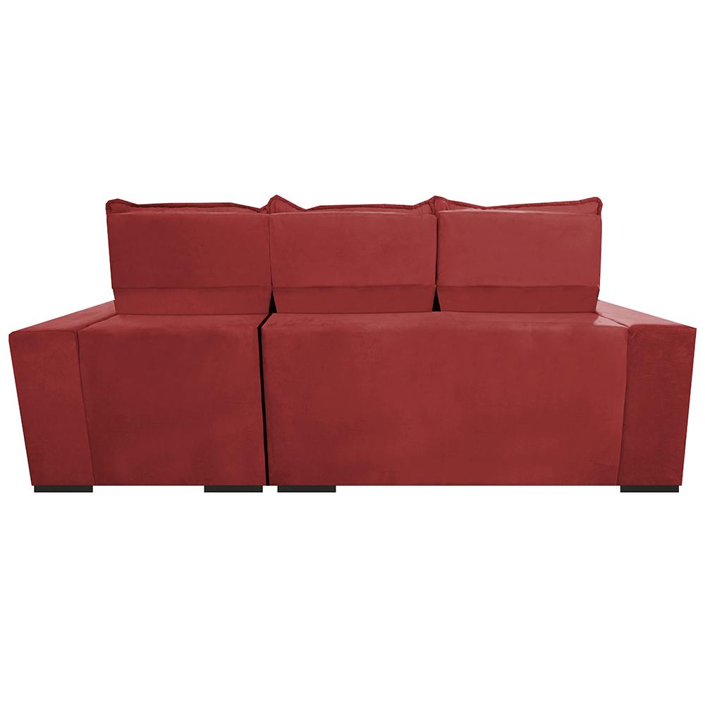 Sofá Retrátil e Reclinável 2,25m Cama inBox Canadá com Molas Velusoft Vermelho
