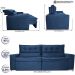 Sofá Retrátil e Reclinável 2,30m Cama inBox Charm Velusoft Azul