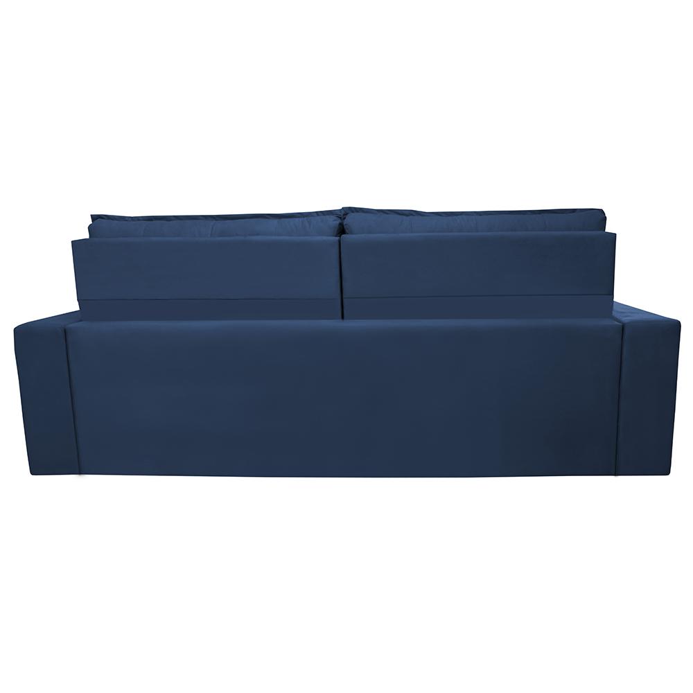 Sofá Retrátil e Reclinável 2,30m Cama inBox Charm Velusoft Azul
