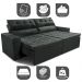 Sofá Retrátil e Reclinável 2,30m Cama inBox Charm Velusoft Cinza
