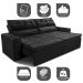 Sofá Retrátil e Reclinável 2,30m Cama inBox Charm Velusoft Preto