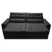 Sofá Retrátil e Reclinável 2,30m Cama inBox Charm Velusoft Preto