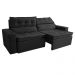Sofá Retrátil e Reclinável 2,30m Cama inBox Charm Velusoft Preto