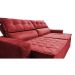 Sofá Retrátil e Reclinável 2,30m Cama inBox Charm Velusoft Vermelho