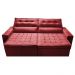 Sofá Retrátil e Reclinável 2,30m Cama inBox Charm Velusoft Vermelho