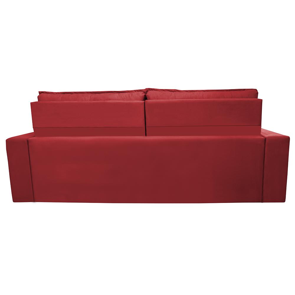 Sofá Retrátil e Reclinável 2,30m Cama inBox Charm Velusoft Vermelho