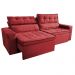 Sofá Retrátil e Reclinável 2,30m Cama inBox Charm Velusoft Vermelho