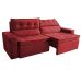 Sofá Retrátil e Reclinável 2,30m Cama inBox Charm Velusoft Vermelho
