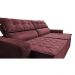 Sofá Retrátil e Reclinável 2,30m Cama inBox Charm Velusoft Vinho