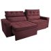 Sofá Retrátil e Reclinável 2,30m Cama inBox Charm Velusoft Vinho
