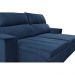 Sofá Retrátil e Reclinável 2,30m Cama inBox Flórida com Molas e Bordado 3D Velusoft Azul