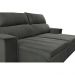Sofá Retrátil e Reclinável 2,30m Cama inBox Flórida com Molas e Bordado 3D Velusoft Cinza