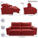 Sofá Retrátil e Reclinável 2,30m Cama inBox Flórida com Molas e Bordado 3D Velusoft Vermelho