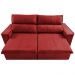 Sofá Retrátil e Reclinável 2,30m Cama inBox Flórida com Molas e Bordado 3D Velusoft Vermelho