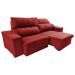 Sofá Retrátil e Reclinável 2,30m Cama inBox Flórida com Molas e Bordado 3D Velusoft Vermelho