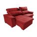 Sofá Retrátil e Reclinável 2,30m Cama inBox Flórida com Molas e Bordado 3D Velusoft Vermelho