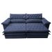 Sofá Retrátil e Reclinável 2,32m Molas Ensacadas Cama inBox Alemanha de Viscoelástico Velusoft Azul