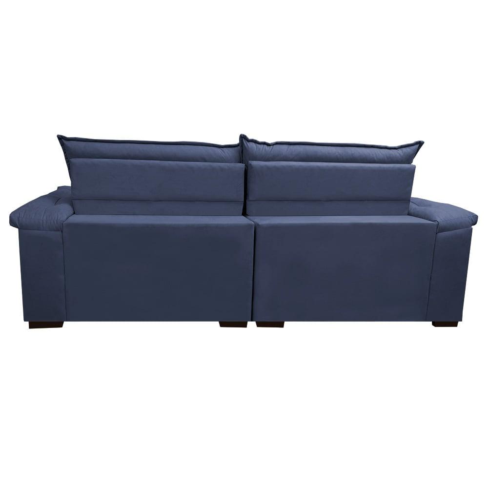 Sofá Retrátil e Reclinável 2,32m Molas Ensacadas Cama inBox Alemanha de Viscoelástico Velusoft Azul