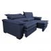 Sofá Retrátil e Reclinável 2,32m Molas Ensacadas Cama inBox Alemanha de Viscoelástico Velusoft Azul