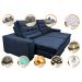 Sofá Retrátil e Reclinável 2,32m Molas Ensacadas Cama inBox Catar Velusoft Azul